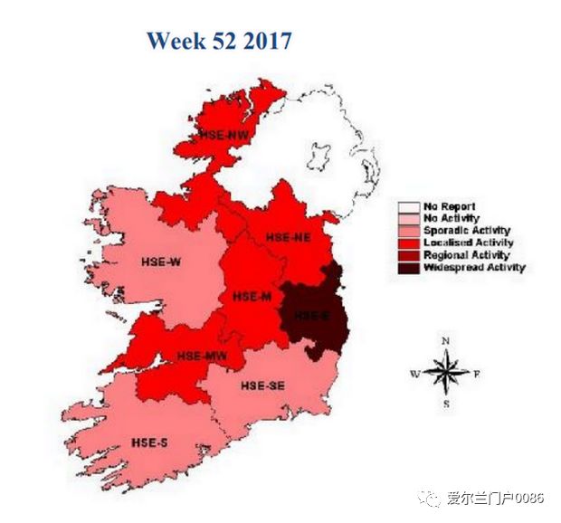 爱尔兰流感地图发布!都柏林是全爱重灾区!