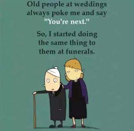 old people at weddings always