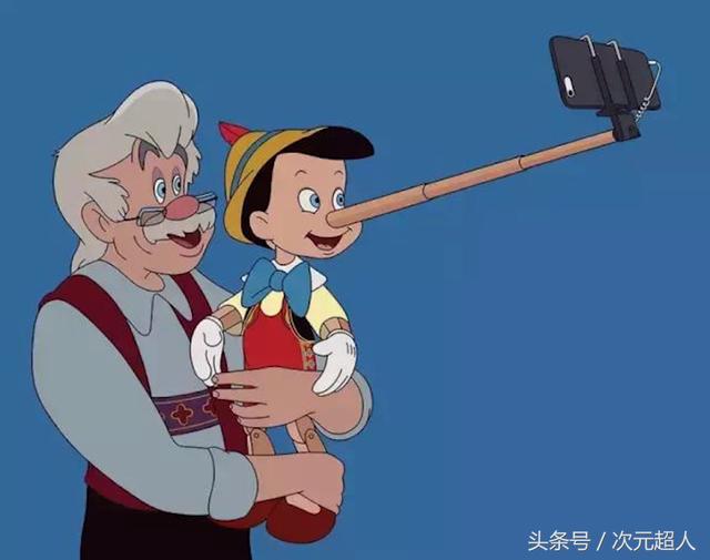 当迪士尼角色乱入了现实世界,匹诺曹的鼻子变成了自拍