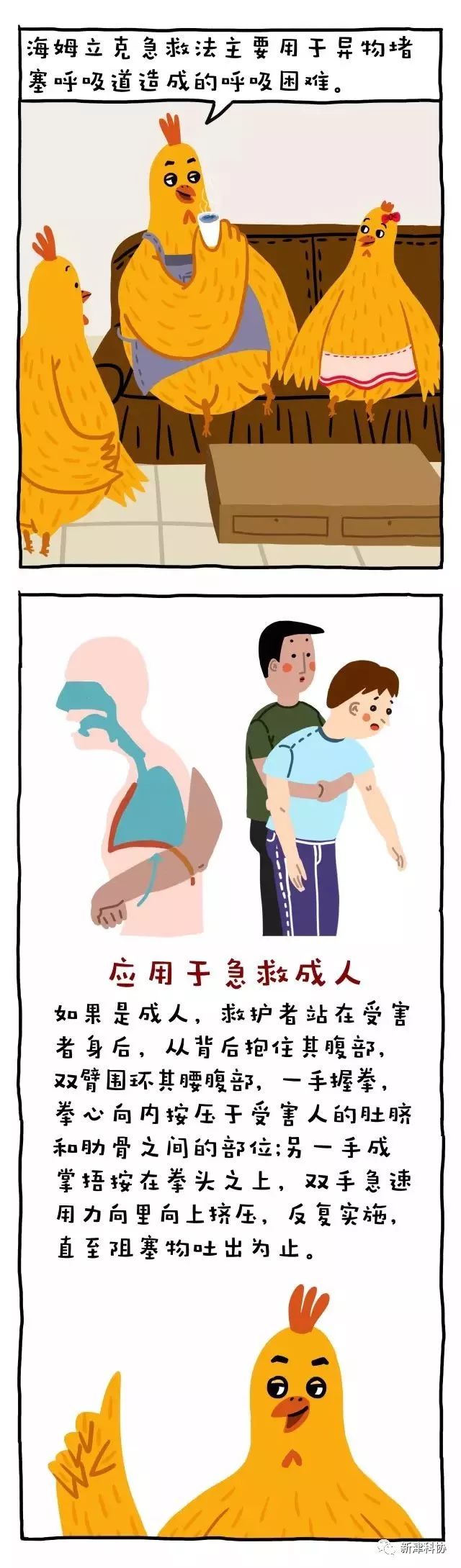 科普漫画 娃吃东西被噎到怎么办?紧急救命就靠这一招!