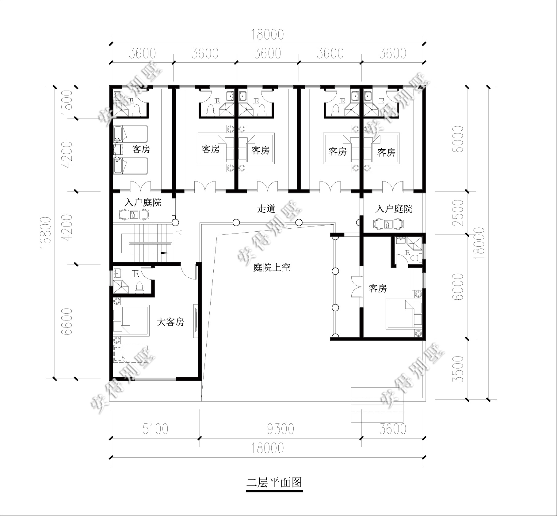 经典新中式两层三合院,可民宿也可自主,户型改造性很强