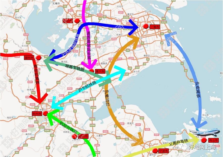 高铁图:规划中的沪乍杭铁路定于今年开工,2020年建成通车,并设"平湖站