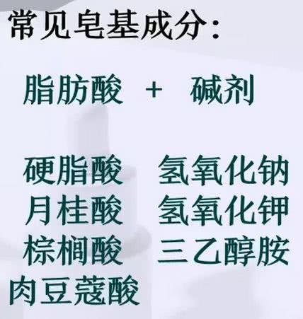 了且在成分表了位置靠前同时出现了"脂肪酸与碱"如果成分表里有无皂基