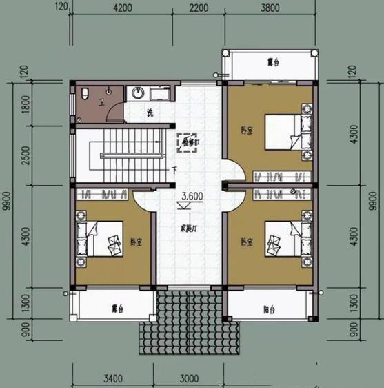 3套20万经济型二层农村别墅设计图,农村小户型精选户型