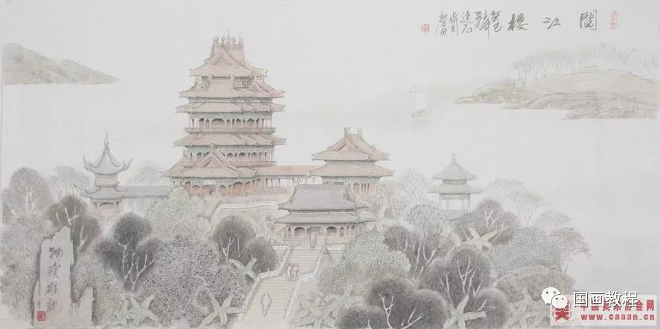 琼楼仙阁胜宛如天庭,楼阁国画