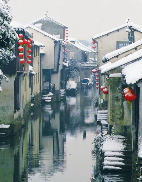 当江南古镇飘了一场雪,美醉了!