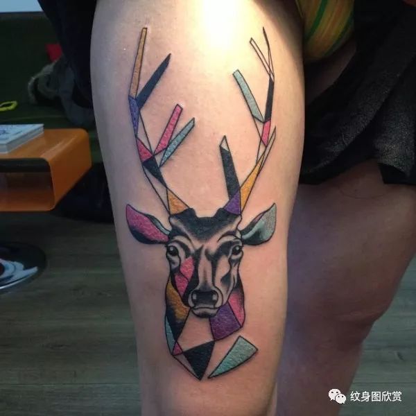 动物纹身鹿纹身图案87张