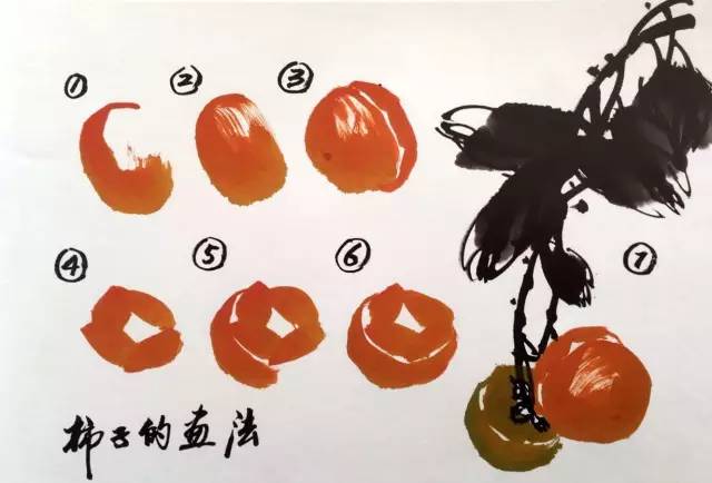 徐湛花鸟画教学:葫芦和柿子的画法,想学的收藏了