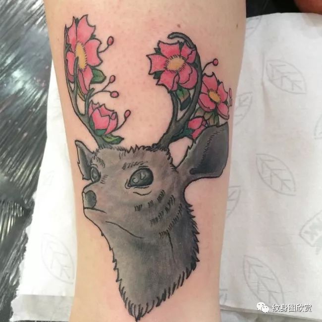 动物纹身鹿纹身图案87张