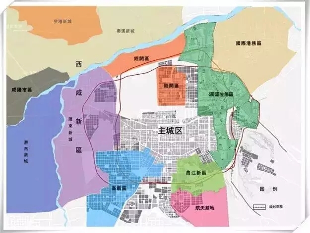 西安五区一港两基地规划图