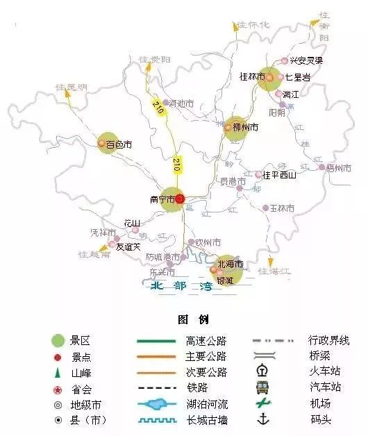 广西旅游地图