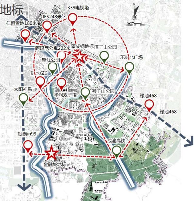 成都锦江区分区详规征求意见金融城片区将新增350米地标