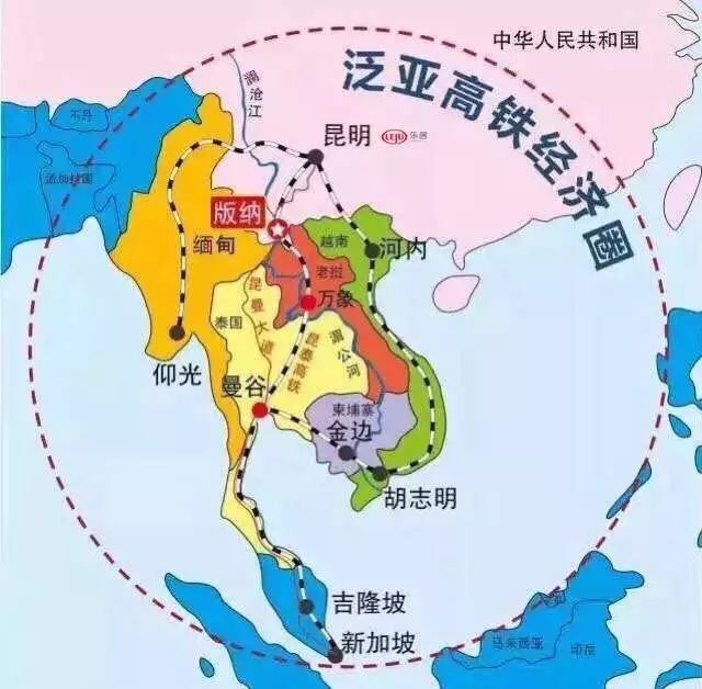 以云南为中心形成面向东南亚地区密集的铁路网,将会提升整个中国甚至图片