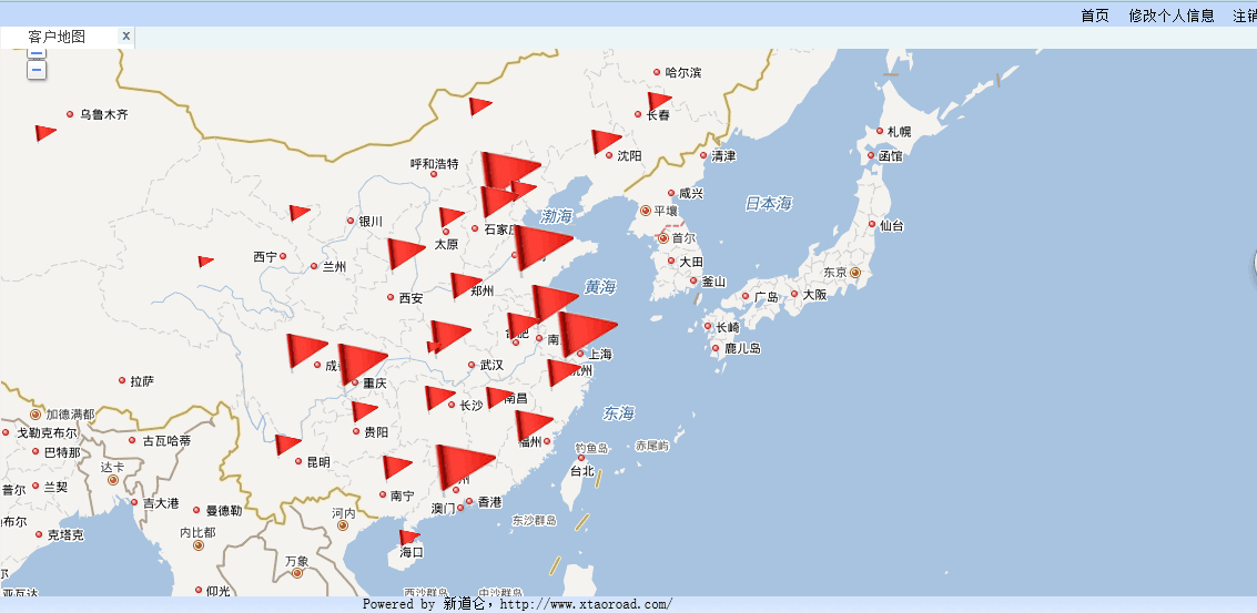 售后服务管理系统小功能之客户地图