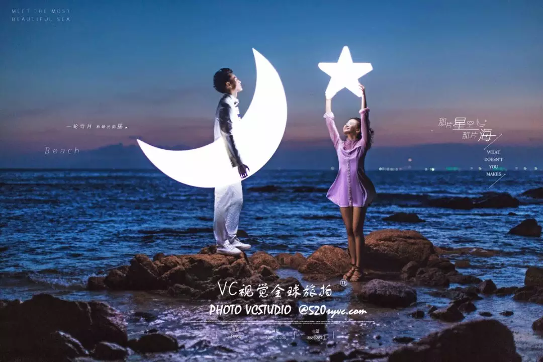 三亚婚纱夜景_三亚夜景