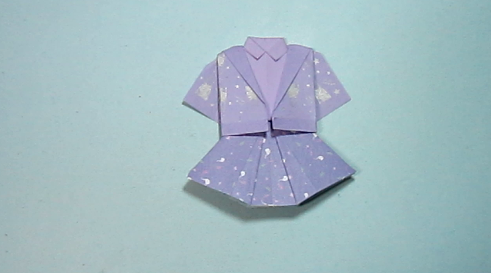 儿童手工折纸公主裙,裙子,外套,衬衫一整套折纸教程