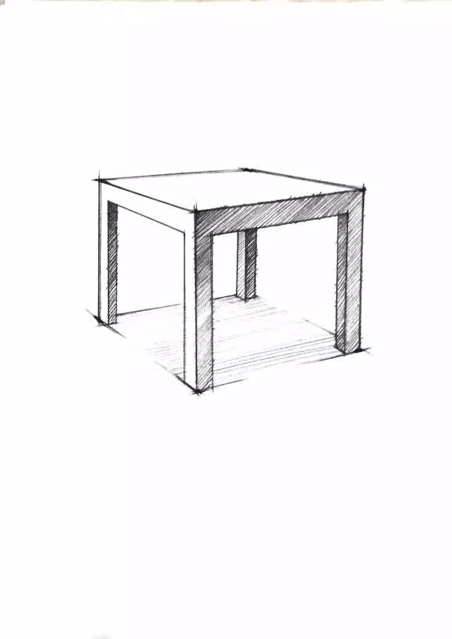 去掉那些繁琐的素描关系用最简单的线稿来体现空间