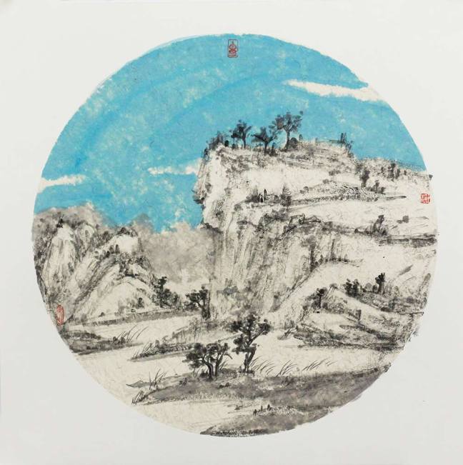 王静国画山水作品赏析画面素洁意境质朴