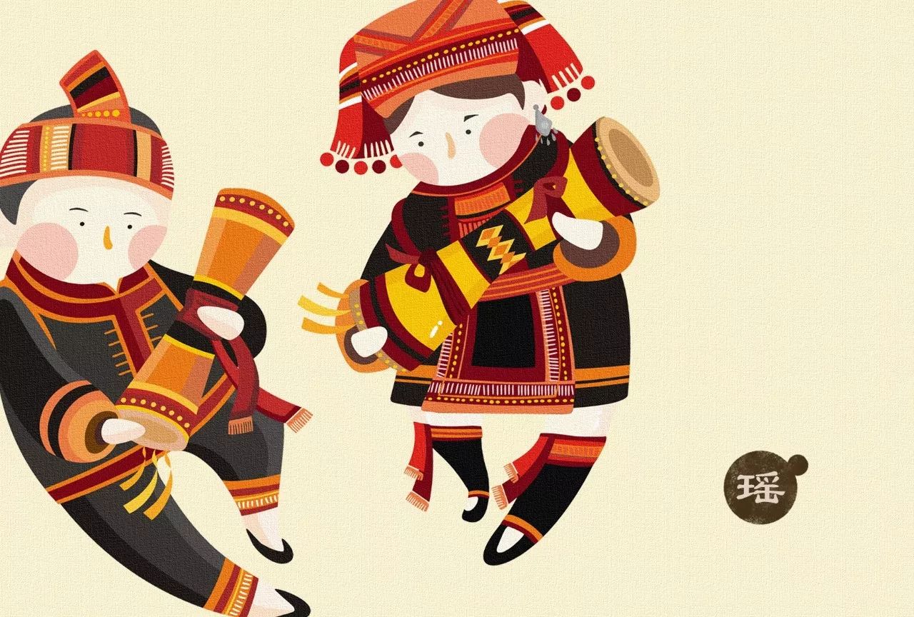 二届中国明信片文化创意设计大赛广西赛区作品鉴赏(二)——民族风插画