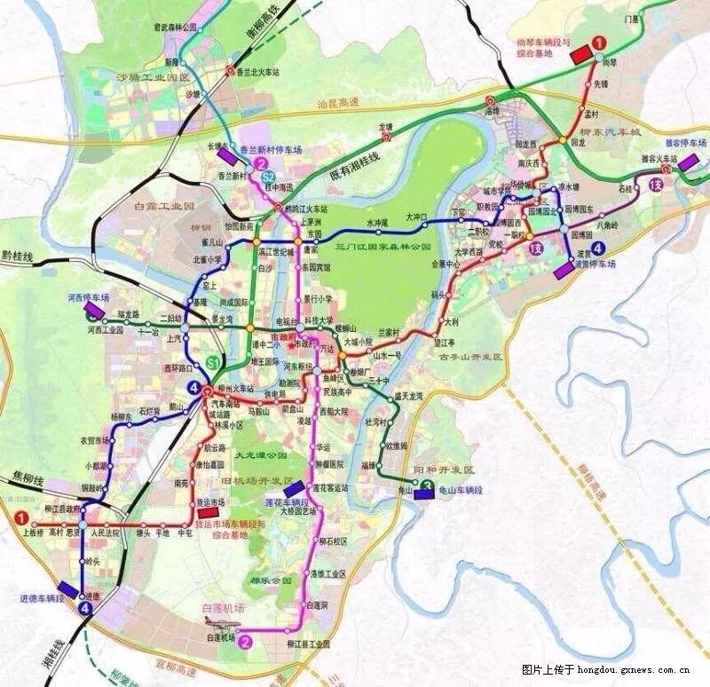 网友@高铁时代: 柳州市轨道交通集团发布柳州轻轨一期,二期工程最新