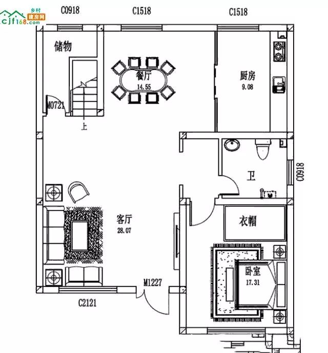 乡村小户型精选户型,3套20万左右经济型二层乡村自建房设计图