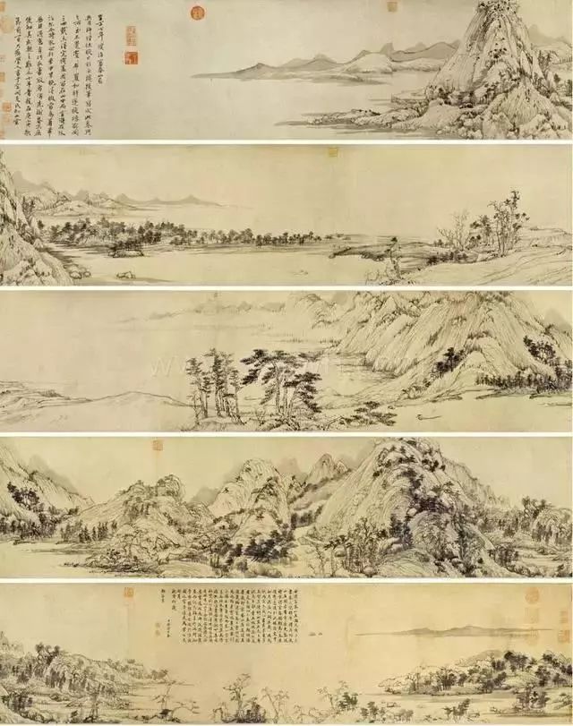 文化 正文 富春山居图,以浙江富春江为背景,画面用墨淡雅,山和水的