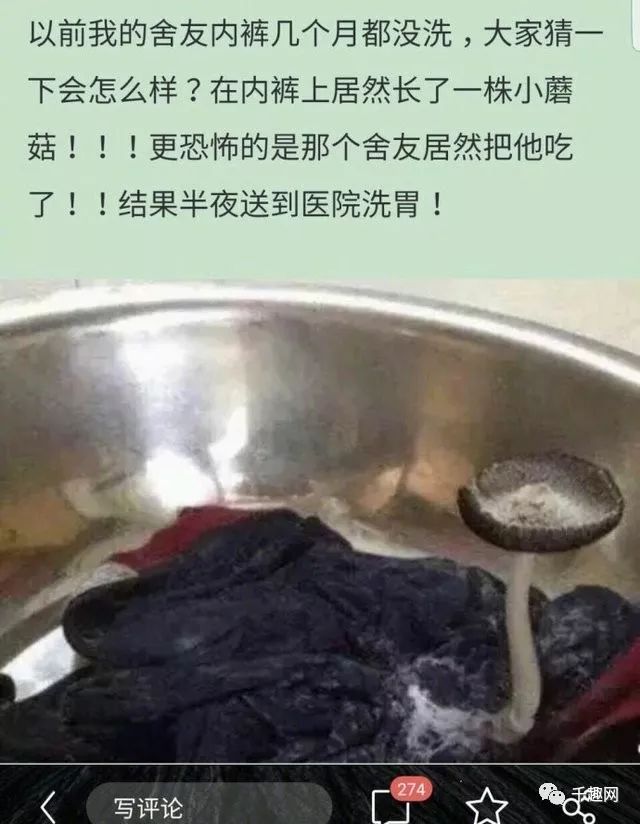 一网友晒出舍友几个月没洗的内裤,没想到上面竟长出