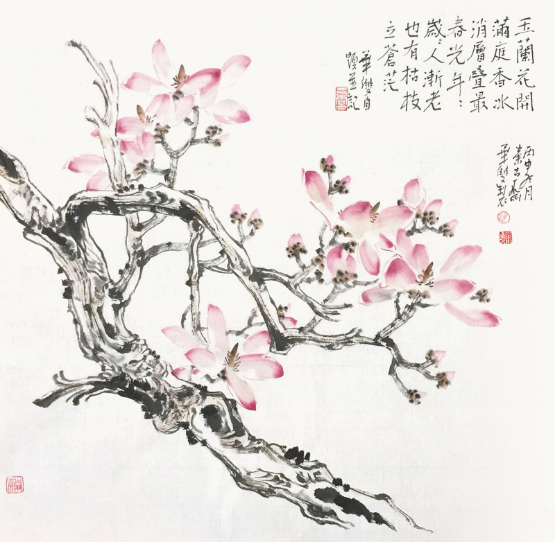 《玉兰花开》68cm×68cm