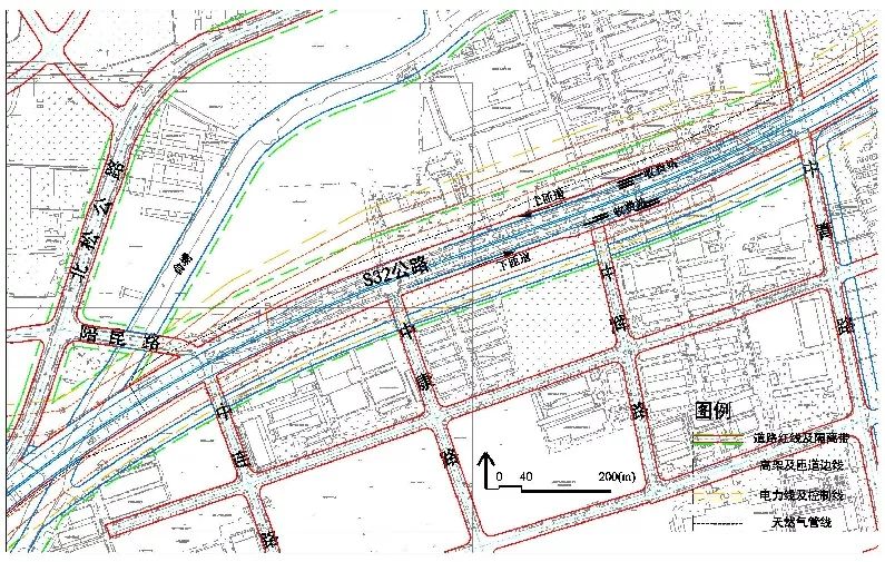 2公里;s32南侧靠近高架一路220kv高压架空线调整至高架北侧,向东850米