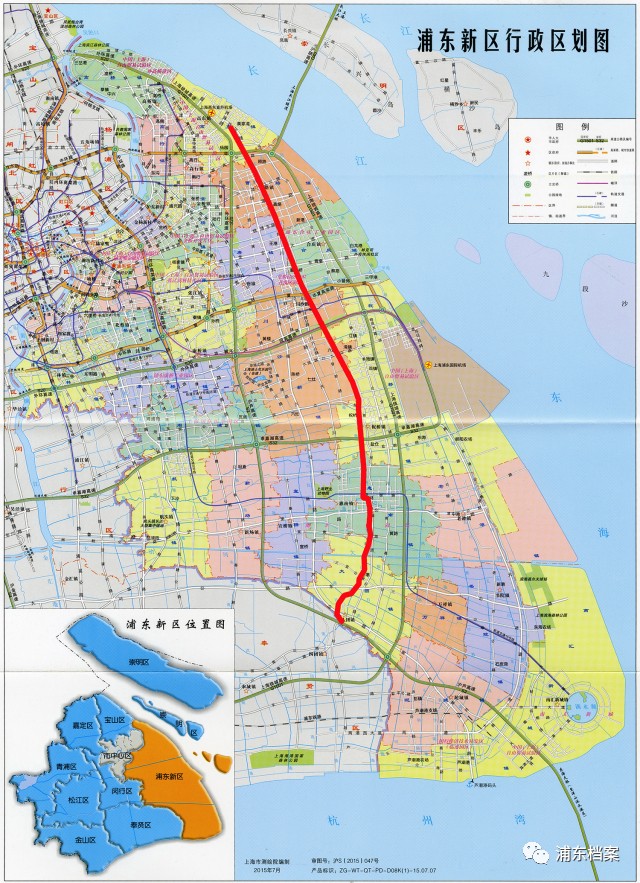 浦东运河南自奉贤区的沿塘港进入浦东新区大团镇,循里护塘而北,过