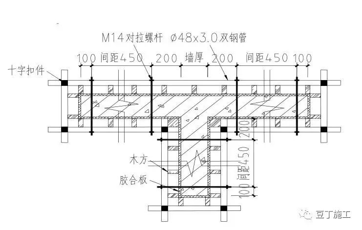 t 型墙配模平面图