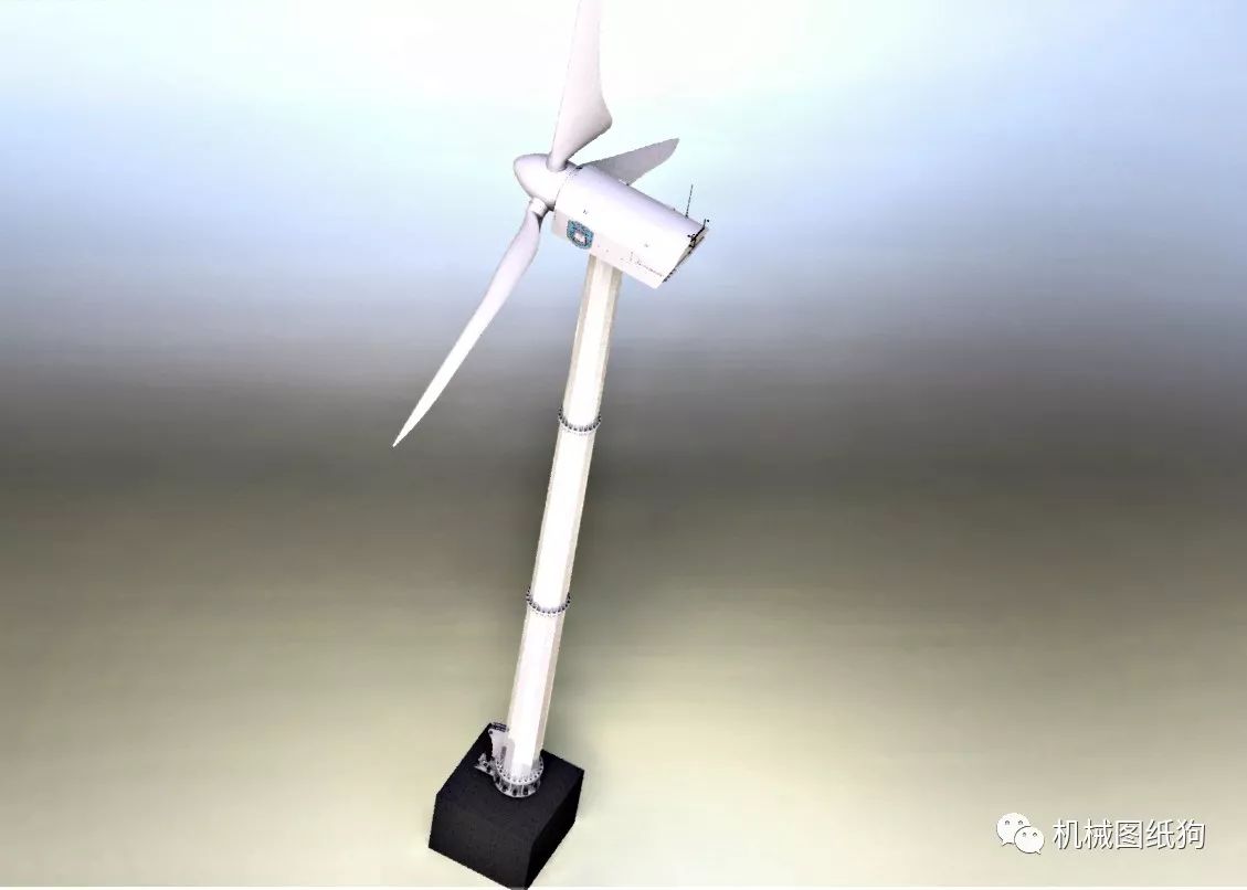 【工程机械】wind turbine风力发电机组3d模型图纸 step格式