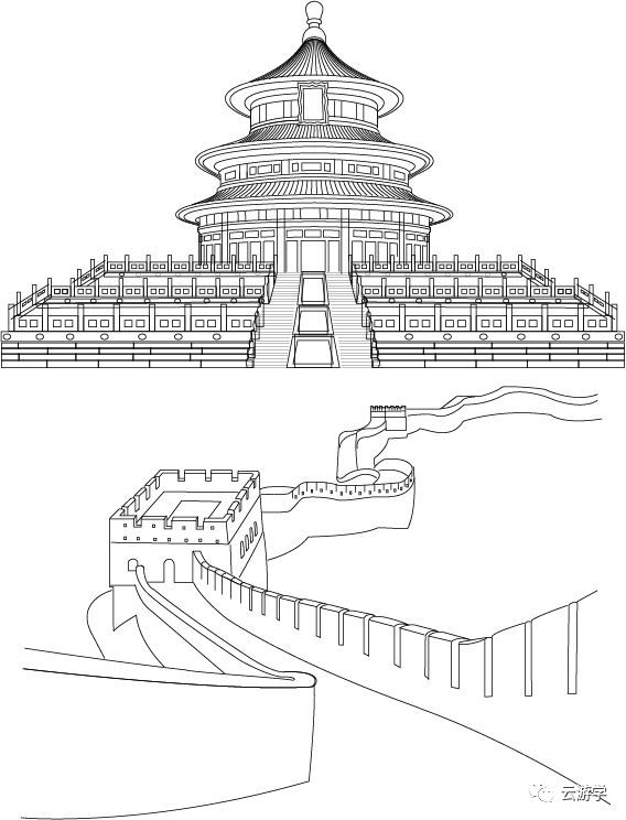 户外现场五大亮点 》 1. 画天坛,地坛模型生动了解人体五行.