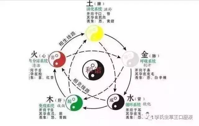 克为平衡 中医学里讲究"五行,五气,五脏,五味,五色",他们彼此勾连