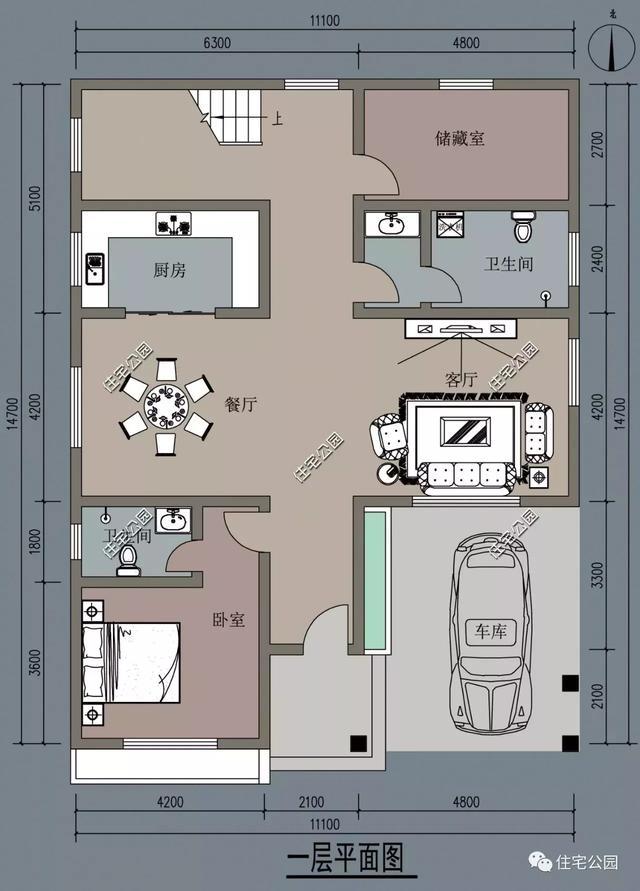 新农村自建11x14米现代别墅,独立车库配双露台,简直美到爆!