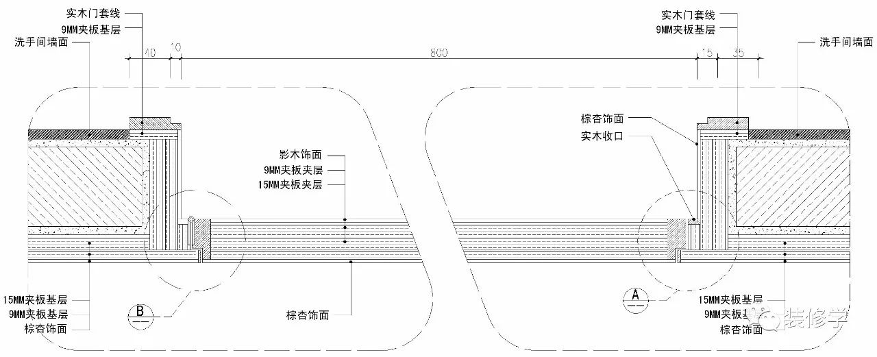 共享下用木饰面板隐形门的节点图,看不懂的可以跳过.