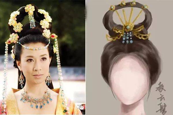 佘诗曼在《公主嫁到》中把凌云髻玩出了不同的花样,但不管怎么变化都