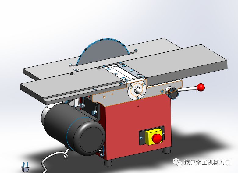 带锯切功能的木工平刨机三维结构设计图