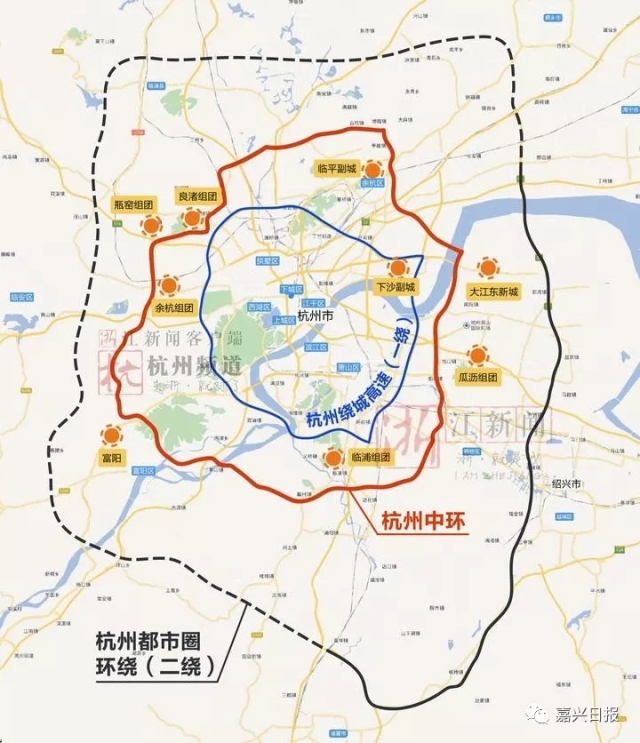 杭州"中环"今年开建,嘉兴这两个地方也在线路