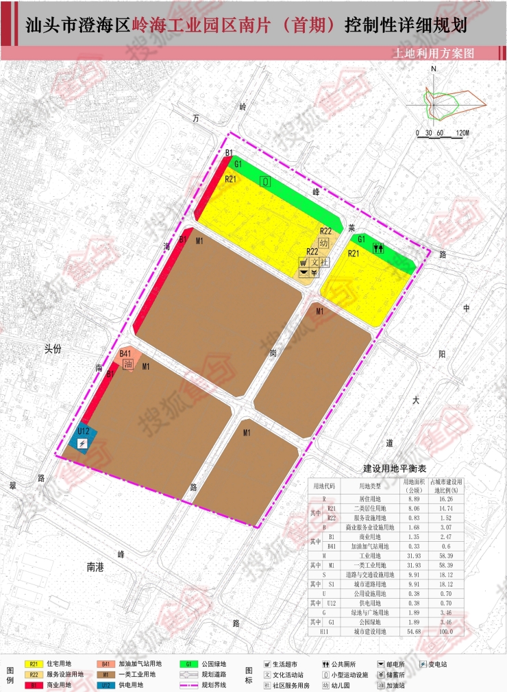 澄海岭海工业园区详规:规划120.9亩住宅用地 配一所