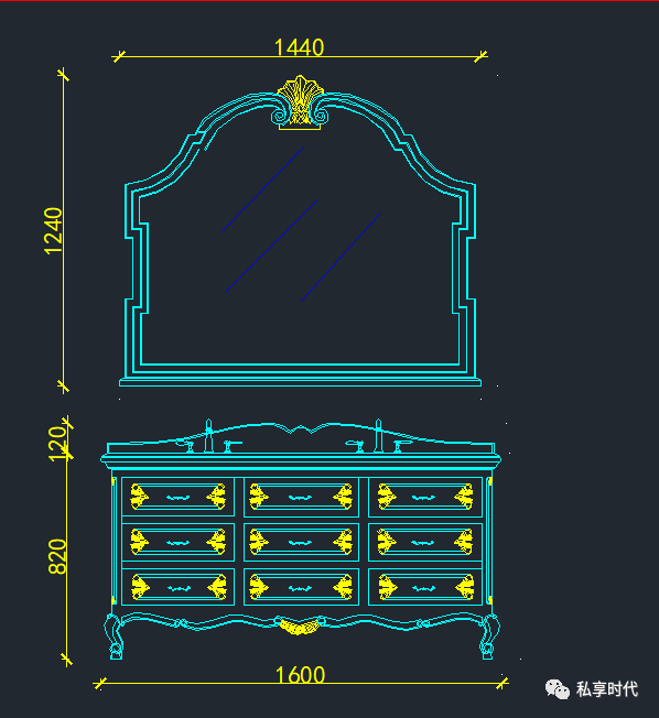 【干货分享 豪华浴室柜卫浴柜家具设计cad