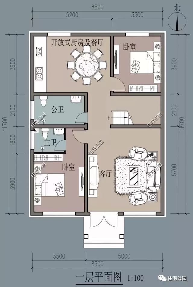 三面入户8x12米小进深简欧别墅全图预算视频展示