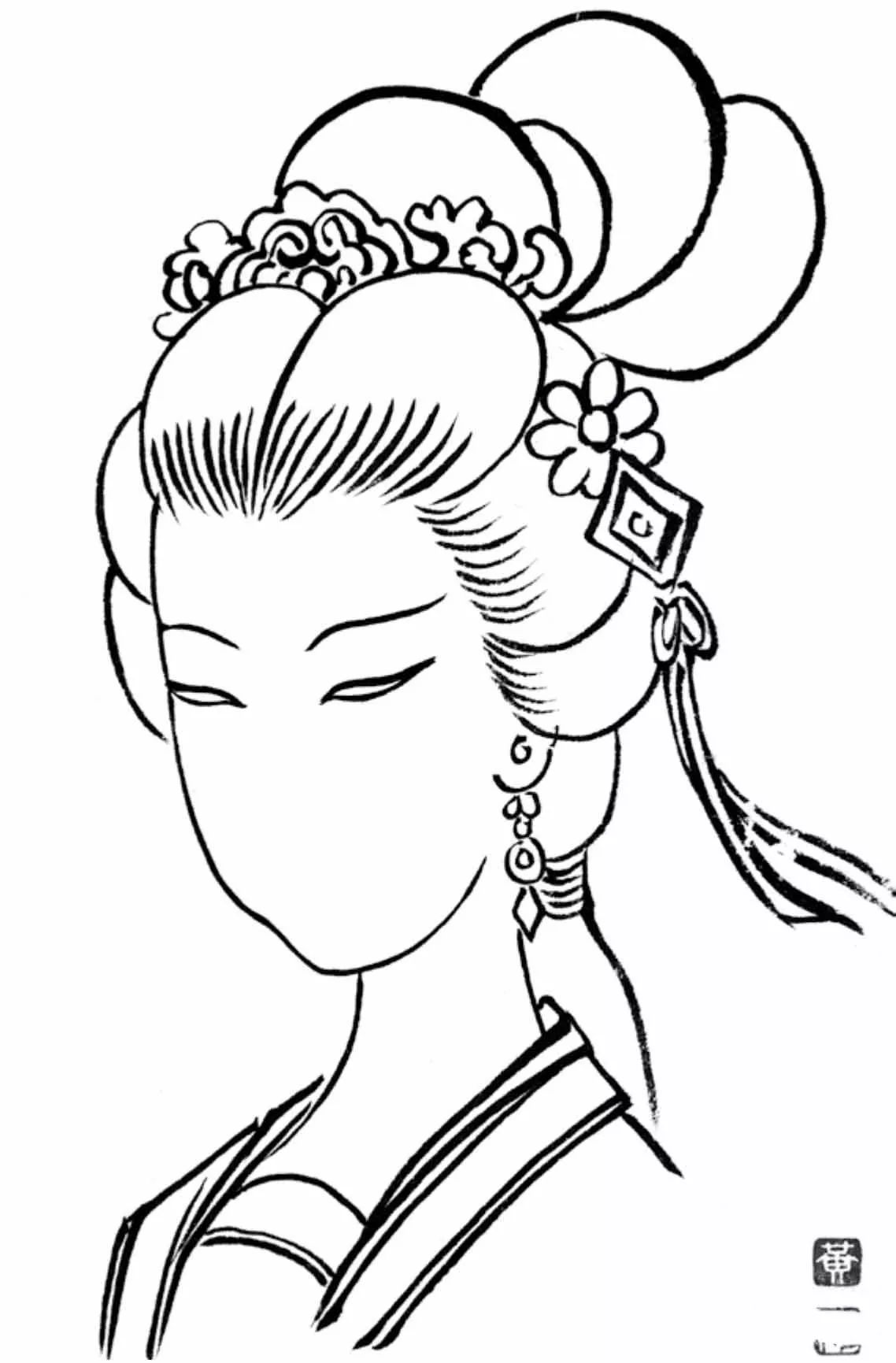 中国仕女画技法之五官形式