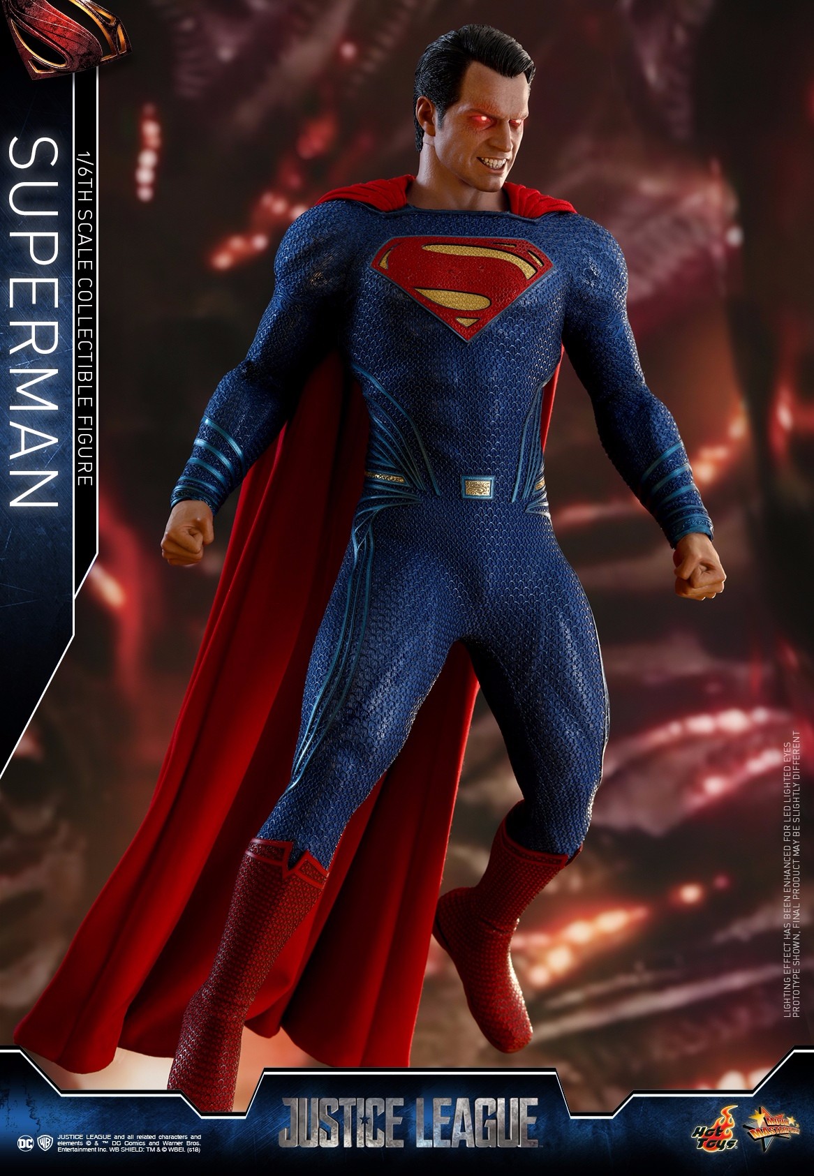 新品预定 hottoys 1/6 mms465 正义联盟 超人superman 双头雕 激光眼