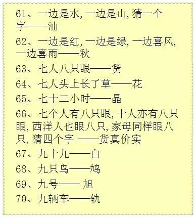 语文老师整理:100条超有趣汉字字谜!拿去考考孩子,轻松识字不用愁