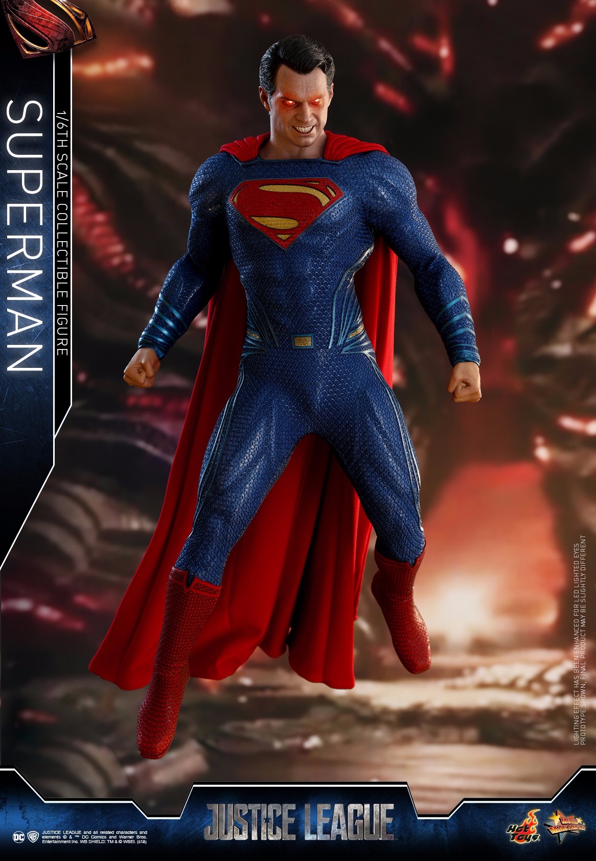 新品预定 hottoys 1/6 mms465 正义联盟 超人superman 双头雕 激光眼