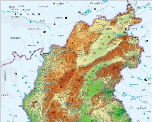 黄河从西,南双面半抱拥着山西,左手一支太行山,右手一支吕梁山,使