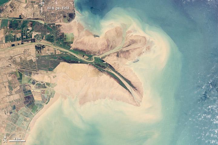 美国nasa卫星监控中国黄河20年:黄河入海口变化惊人