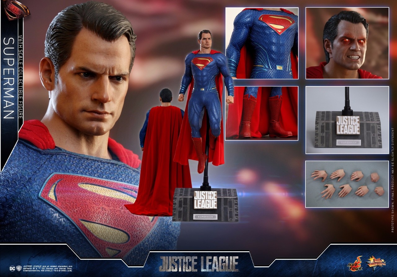 新品预定 hottoys 1/6 mms465 正义联盟 超人superman 双头雕 激光眼