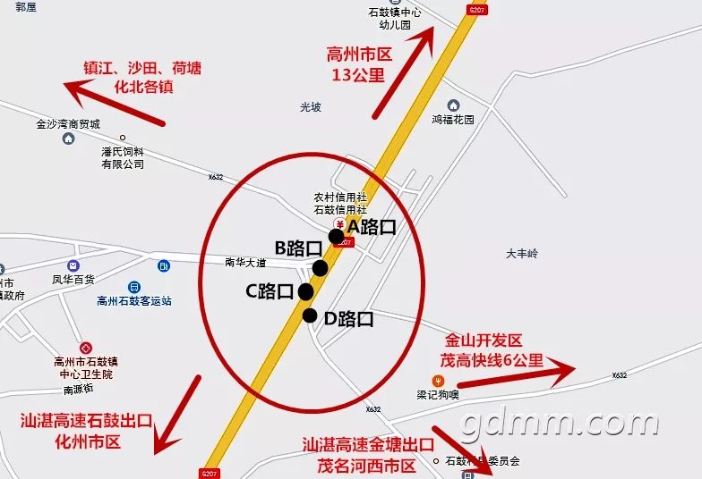 2,能否规划在上述207国道东区路段四个路口合理规划布置永久性红绿灯